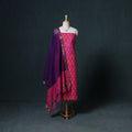 Lucknowi Chikankari Hand Work Unstitched Dress Material: Kurta & Dupatta with Jewellery 56