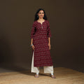 Pochampally Ikat Cotton Straight Long Kurta for Women 33