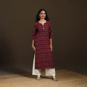 Pochampally Ikat Cotton Straight Long Kurta for Women 33
