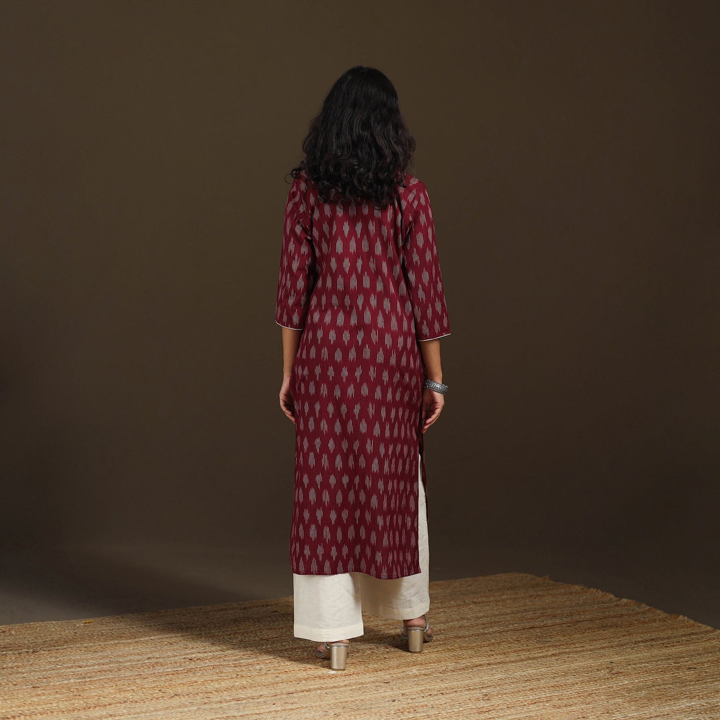 Pochampally Ikat Cotton Straight Long Kurta for Women 33
