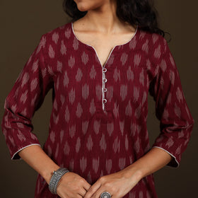 Pochampally Ikat Cotton Straight Long Kurta for Women 33