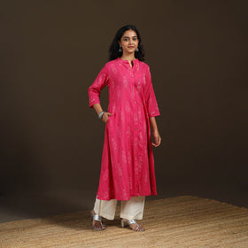Pochampally Ikat Cotton A-Line Long Kurta for Women 05