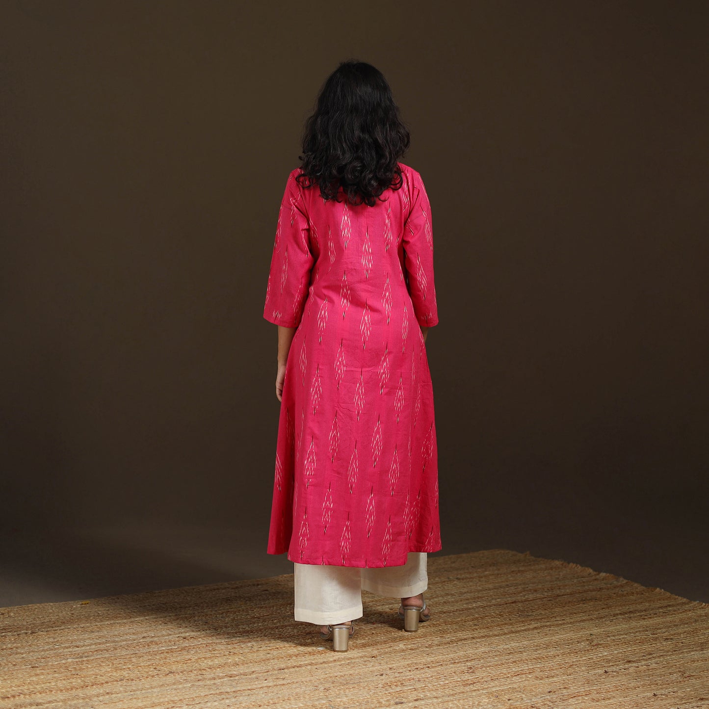 Pochampally Ikat Cotton A-Line Long Kurta for Women 05