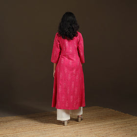 Pochampally Ikat Cotton A-Line Long Kurta for Women 05