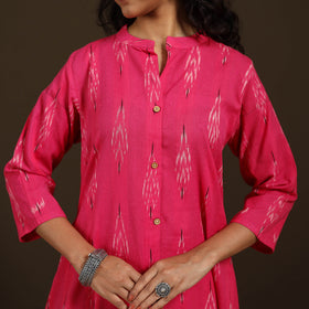 Pochampally Ikat Cotton A-Line Long Kurta for Women 05