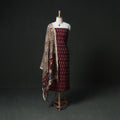 Pochampally Ikat Mercerised Cotton Unstitched Dress Material: Kurta & Dupatta with Jewellery 20