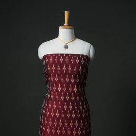 Pochampally Ikat Mercerised Cotton Unstitched Dress Material: Kurta & Dupatta with Jewellery 20