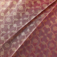 Pink - Tissue Zari Jaal Cutwork Banarasi Silk Fabric 10