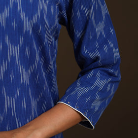 Sequin Work Pochampally Ikat Cotton Straight Long Kurta for Women 28
