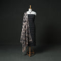Pochampally Ikat Mercerised Cotton Unstitched Dress Material: Kurta & Dupatta with Jewellery 21