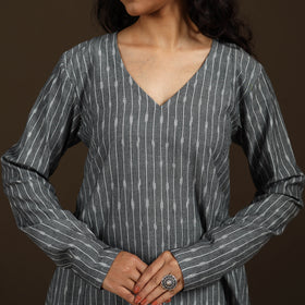 Pochampally Ikat Cotton A-Line Long Kurta for Women 14