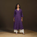 Pochampally Ikat Cotton A-Line Long Kurta for Women 13