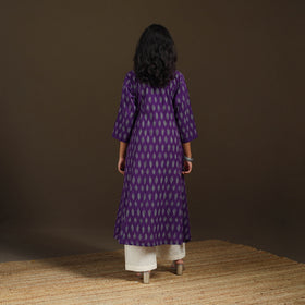 Pochampally Ikat Cotton A-Line Long Kurta for Women 13