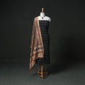 Pochampally Ikat Mercerised Cotton Unstitched Dress Material: Kurta & Dupatta with Jewellery 22