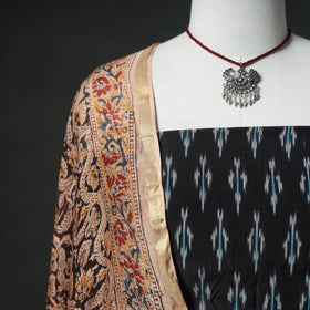 Pochampally Ikat Mercerised Cotton Unstitched Dress Material: Kurta & Dupatta with Jewellery 22