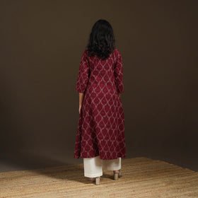 Pochampally Ikat Cotton A-Line Long Kurta for Women 01