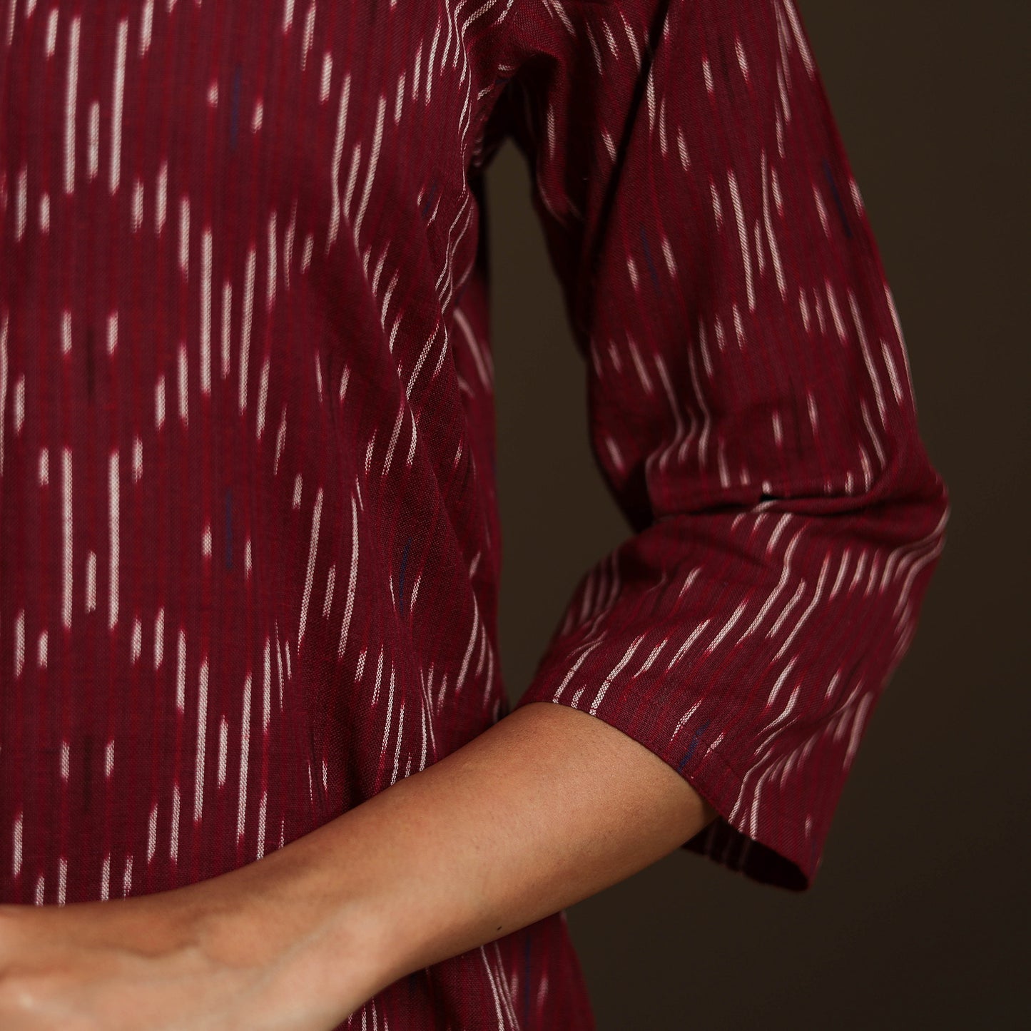 Pochampally Ikat Cotton A-Line Long Kurta for Women 01