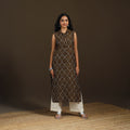 Pochampally Ikat Cotton Sleeveless Straight Long Kurta for Women 48