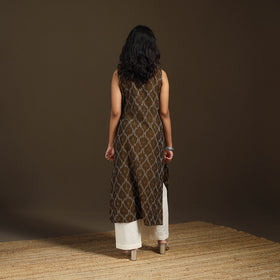 Pochampally Ikat Cotton Sleeveless Straight Long Kurta for Women 48