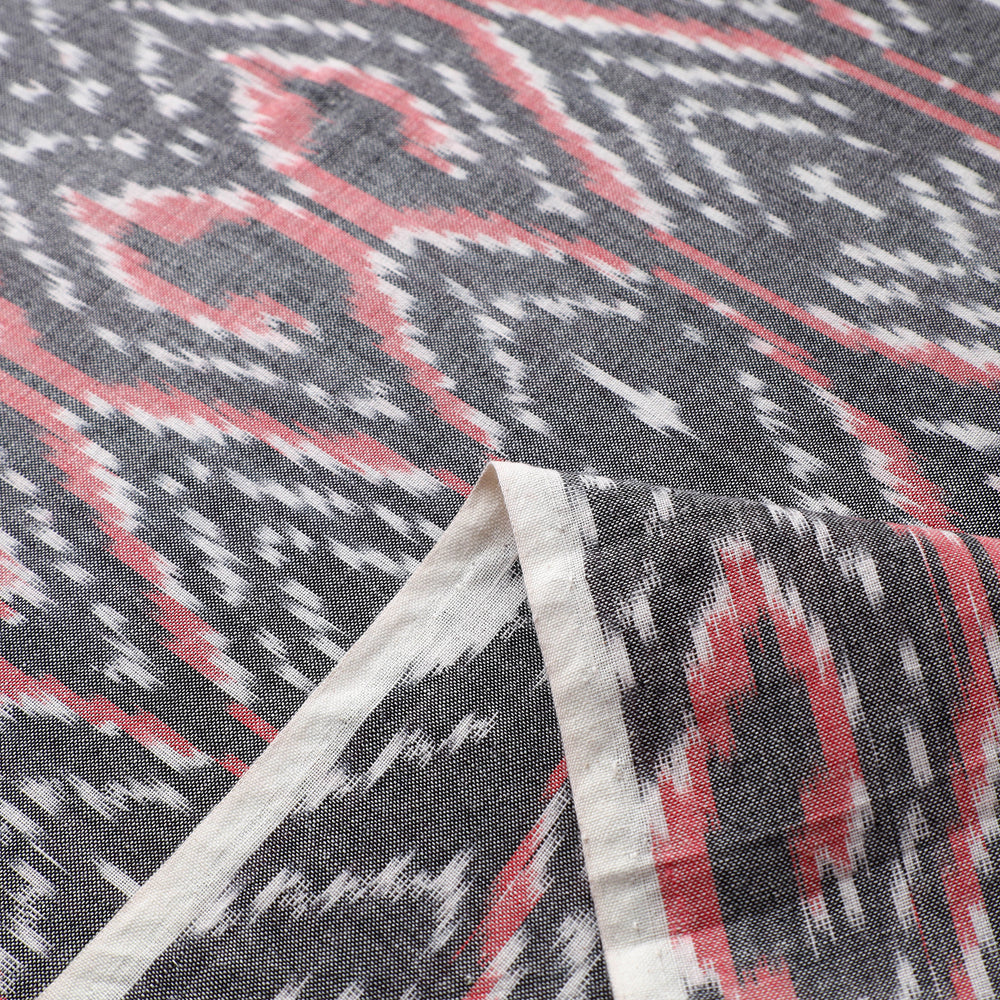 Black - Pure Cotton Pochampally Ikat Fabric 05