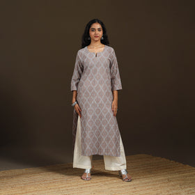 Pochampally Ikat Cotton Straight Long Kurta for Women 17