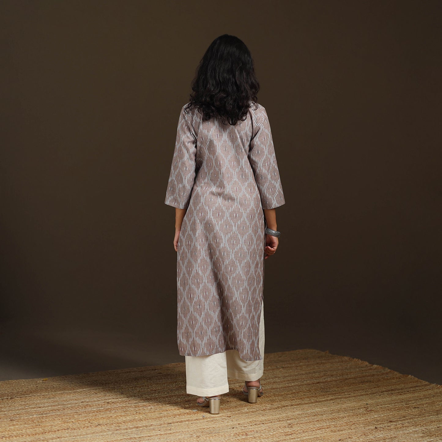 Pochampally Ikat Cotton Straight Long Kurta for Women 17