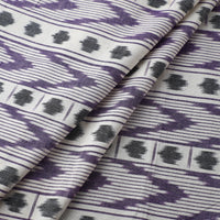 White - Pure Cotton Handloom Pochampally Ikat Fabric 08