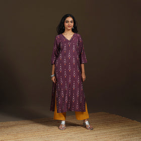 Pochampally Ikat Cotton Straight Long Kurta for Women 24
