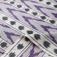 White - Pure Cotton Handloom Pochampally Ikat Fabric 08