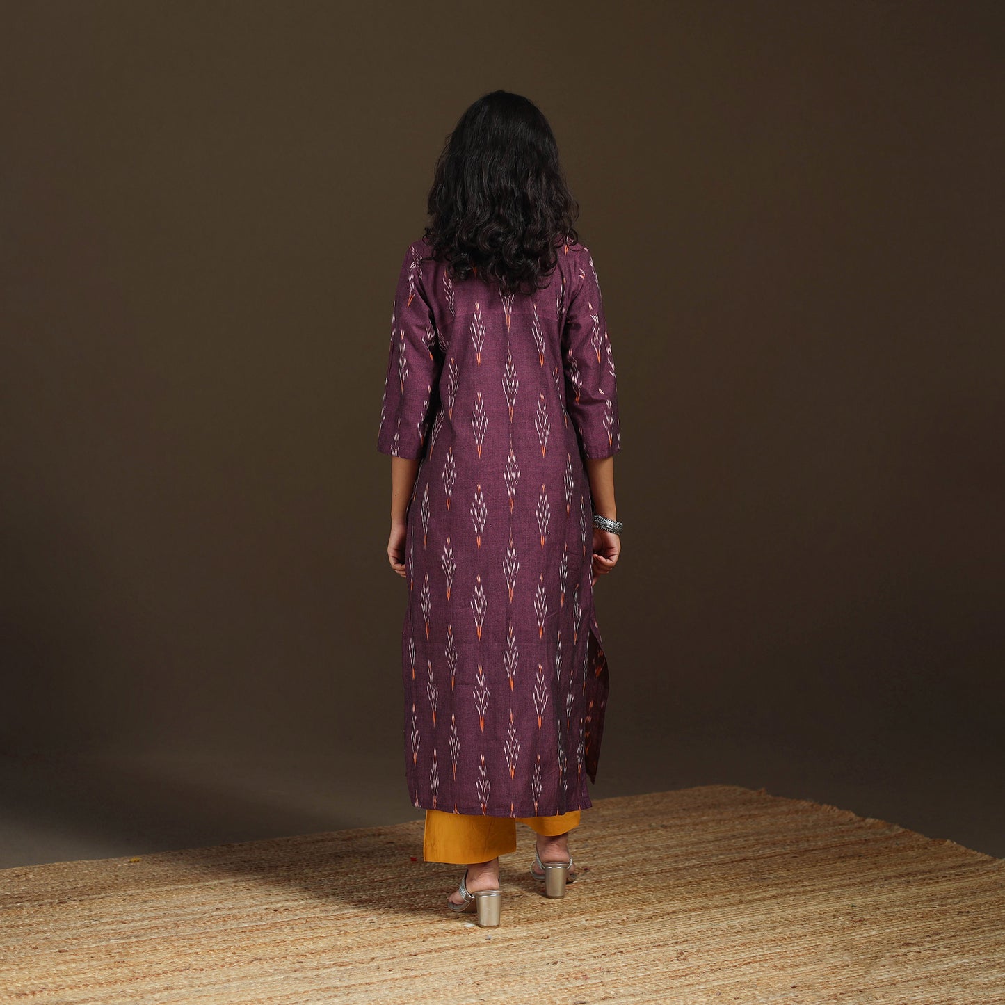 Pochampally Ikat Cotton Straight Long Kurta for Women 24