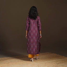 Pochampally Ikat Cotton Straight Long Kurta for Women 24