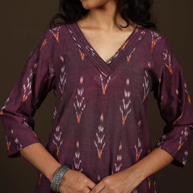 Pochampally Ikat Cotton Straight Long Kurta for Women 24