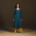 Pochampally Ikat Cotton A-Line Long Kurta for Women 11