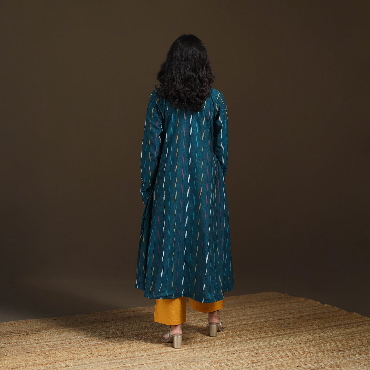 Pochampally Ikat Cotton A-Line Long Kurta for Women 11