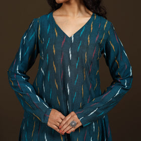 Pochampally Ikat Cotton A-Line Long Kurta for Women 11