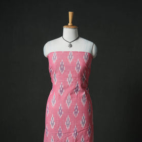 Pochampally Ikat Cotton Unstitched Dress Material: Kurta & Dupatta with Jewellery 25