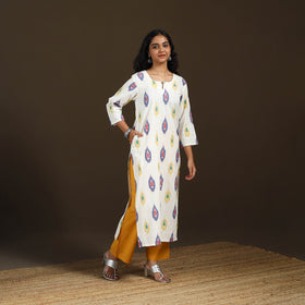 Pochampally Ikat Cotton Straight Long Kurta for Women 37