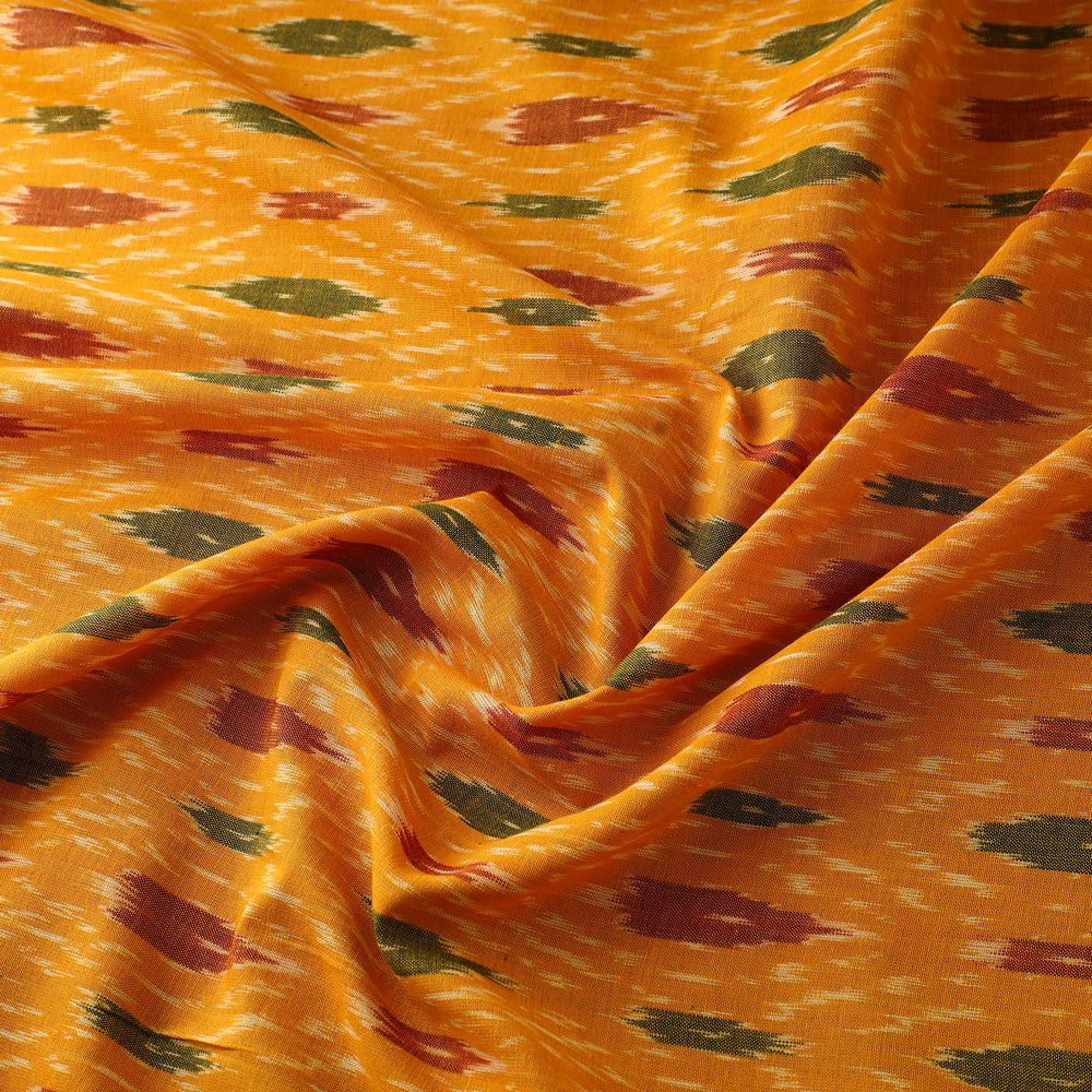 Orange - Pure Cotton Pochampally Ikat Fabric 12