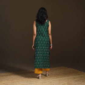 Pochampally Ikat Cotton Sleeveless Straight Long Kurta for Women 39