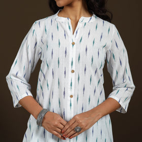 Pochampally Ikat Cotton A-Line Long Kurta for Women 02