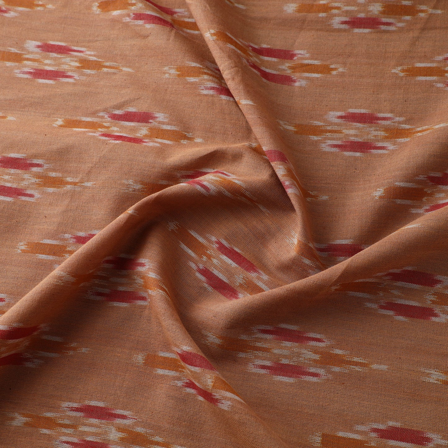 Brown - Pure Cotton Pochampally Ikat Fabric 16