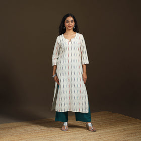 Pochampally Ikat Cotton Straight Long Kurta for Women 16