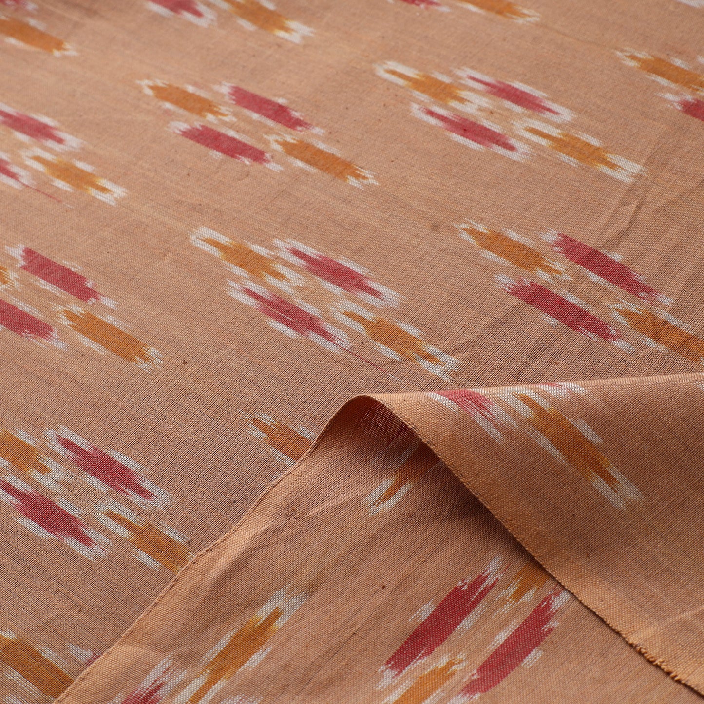 Brown - Pure Cotton Pochampally Ikat Fabric 16