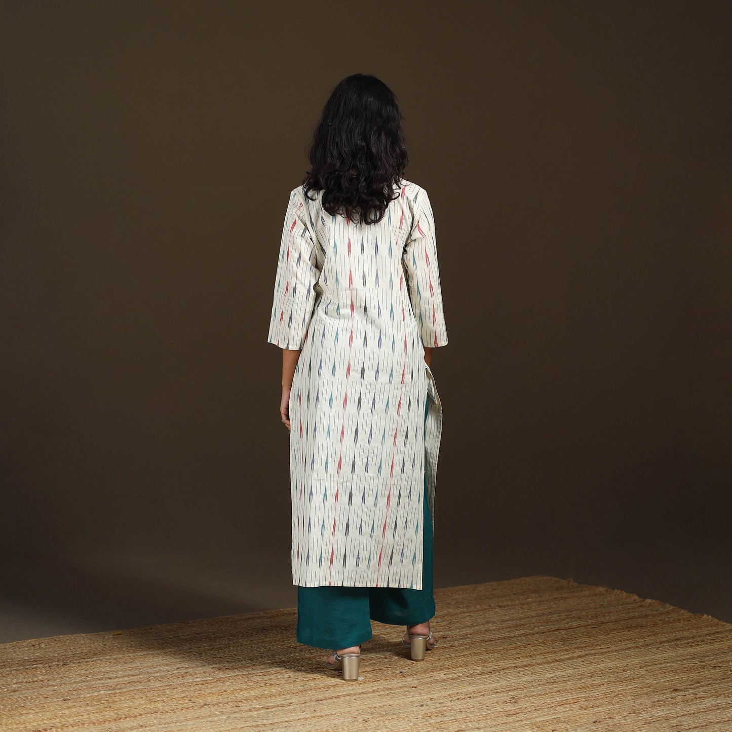 Pochampally Ikat Cotton Straight Long Kurta for Women 16