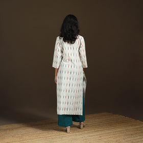 Pochampally Ikat Cotton Straight Long Kurta for Women 16
