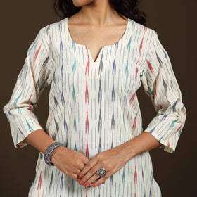 Pochampally Ikat Cotton Straight Long Kurta for Women 16