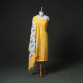 Bandhani Cotton Unstitched Dress Material: Kurta & Dupatta with Earrings 28