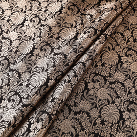 Pure Handwoven Katan Silk Meena Zari Jaal Brocade Banarasi Fabric 01