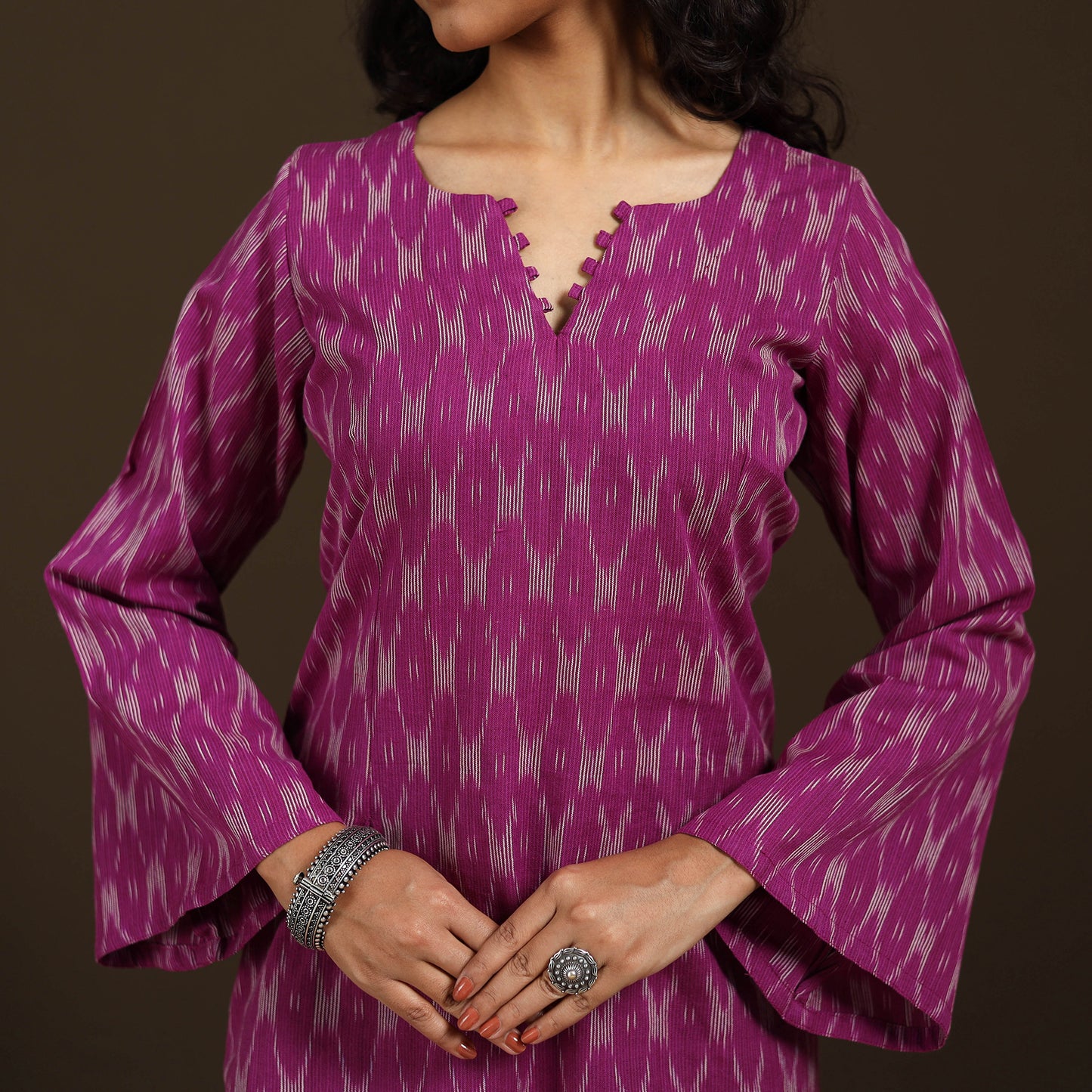 Pochampally Ikat Cotton Short Kurta for Women 62