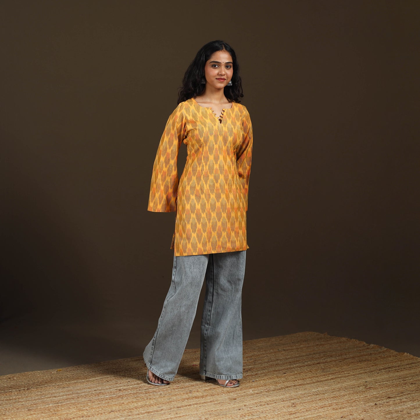 Pochampally Ikat Cotton Short Kurta for Women 61